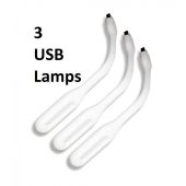 A Pack Of 3 USB Lamps White